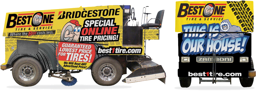 Best-one Tire & Service Zamboni Wrap - Best-one Tire & Services (900x354), Png Download