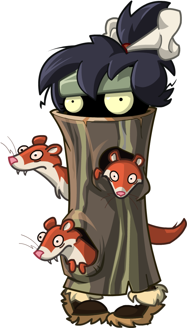 Weasel Hoarder Zombie With Log - Zombies De Cuevas Congeladas (715x1143), Png Download