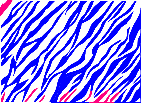 Red White And Blue Zebra Print (600x439), Png Download