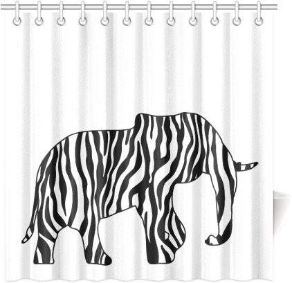 Zebraphant Elephant With Zebra Stripes Black White - Edible Wafer Paper Sheet ~ Multi Animal Print ~ Buy (500x500), Png Download