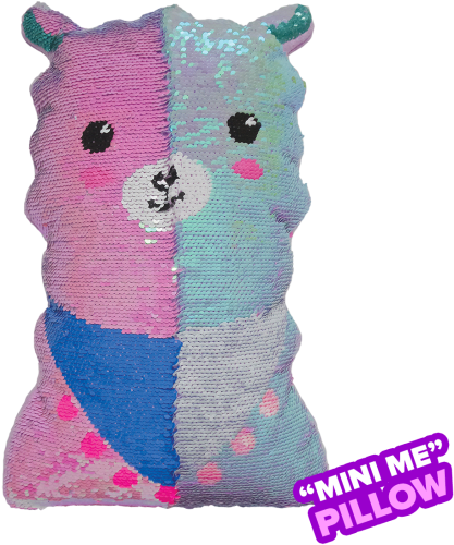 I'scream Mini Llama Reversible Sequin Pillow Shoplilypadvb - Iscream Color Me! Cupcake Shaped 16" X 14" Coloring (550x550), Png Download