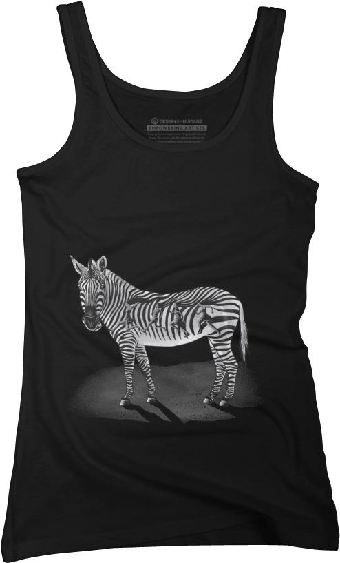 Zebra Stripes Hair Womens Tank Top - Bunkieshop Artistic - Zebra Stripes Hair T Shirt (585x900), Png Download