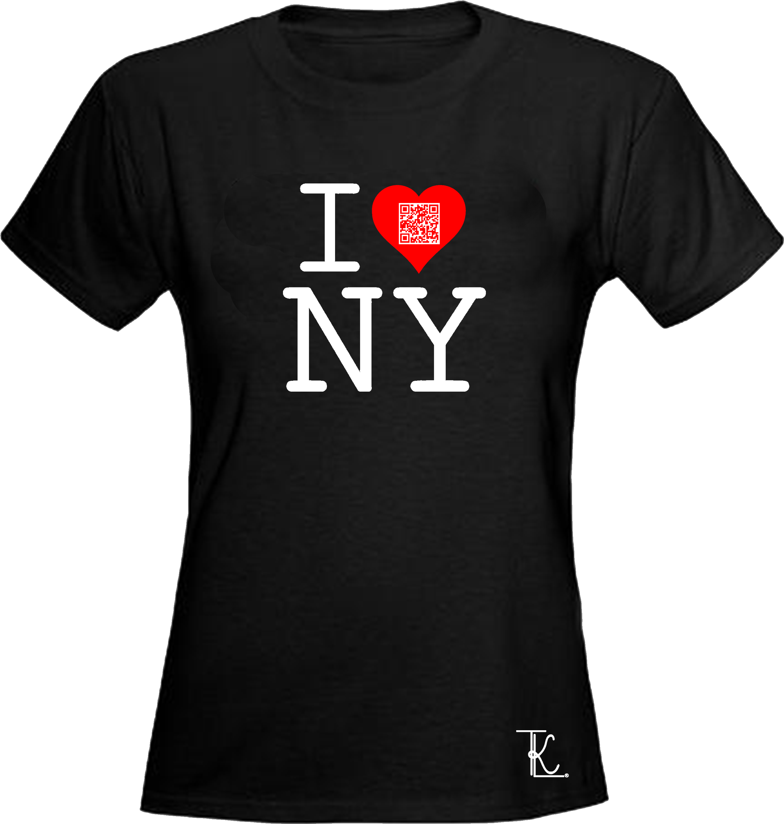 Women's Black "i Love New York" Qr Code T-shirt *also - T Shirt (3000x3000), Png Download