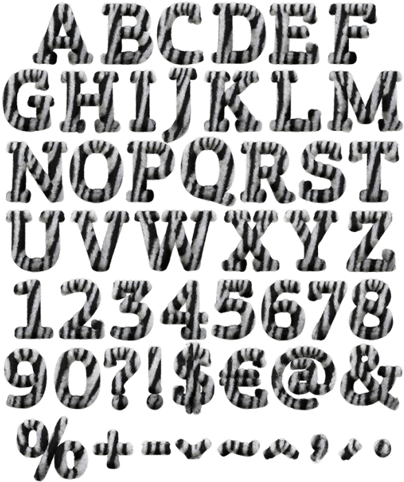 Zebra Font - Letter (595x711), Png Download