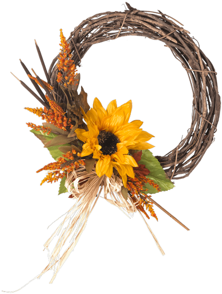 12" Fall Grapevine Wreath • - Connells Maple Lee Flowers & Gifts (500x611), Png Download