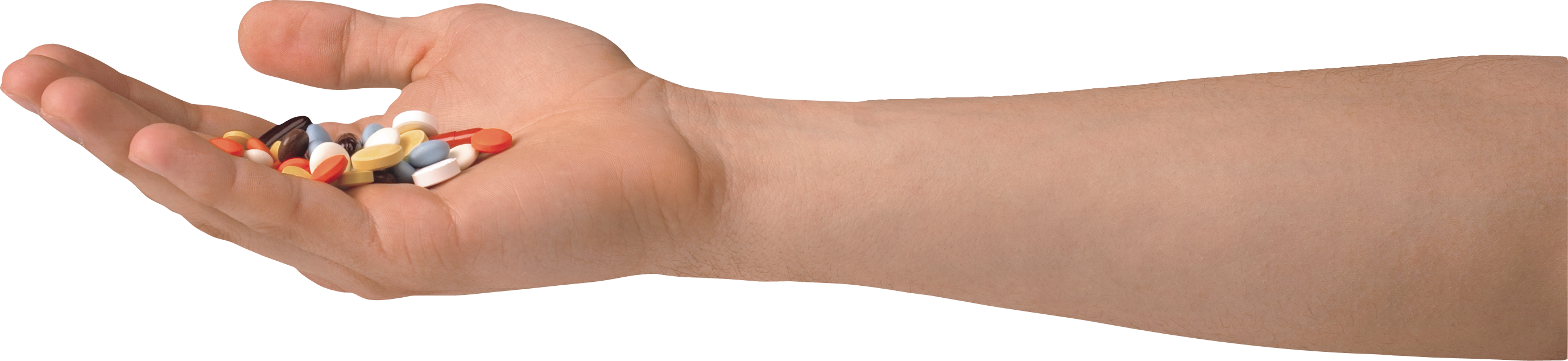 Hand Holding Bottle Png Download - Hand Holding Pills Png (2757x634), Png Download