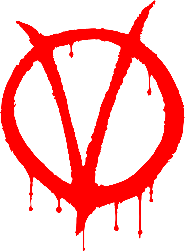 V For Vendetta Graffiti - Red V For Vendetta (1024x1024), Png Download
