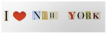 I Love New York Formed With Magazine Letters Poster - Love (400x400), Png Download