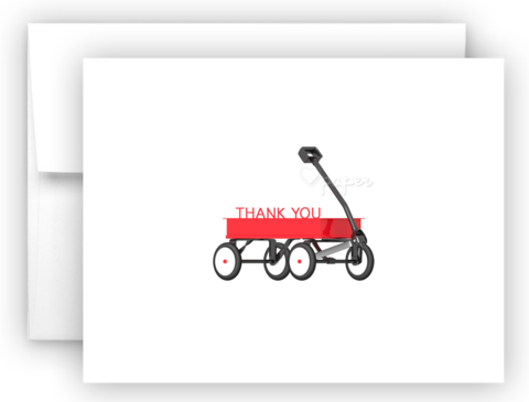 Red Wagon Thank You Cards Note Card Stationery • Flat, - Cherry Thank You Card (480x365), Png Download