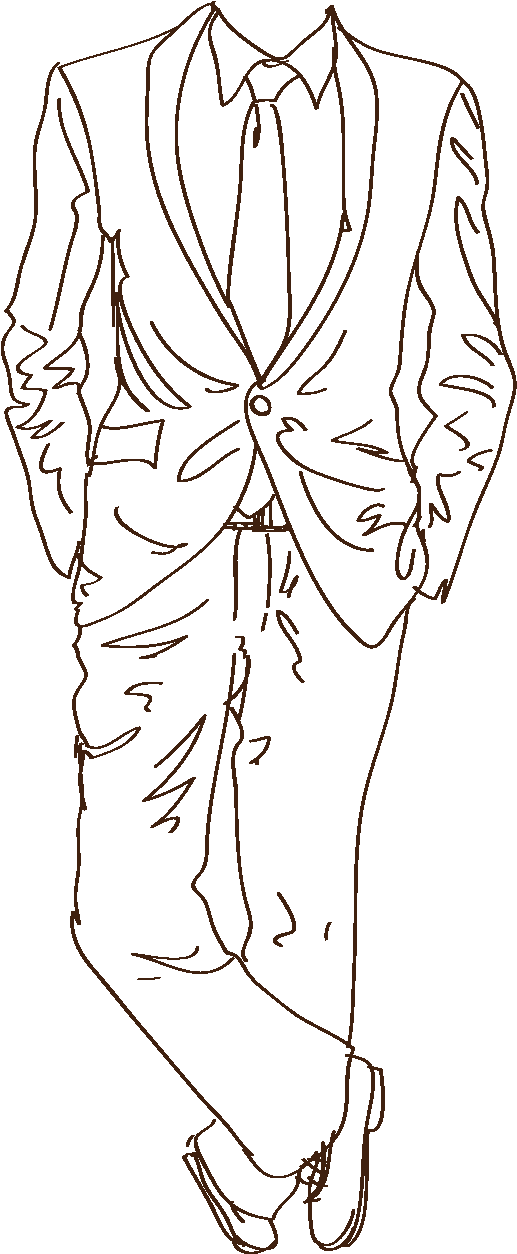 Hand Drawn Line Clothes Elements - Sketch Of A Suit (1772x1378), Png Download