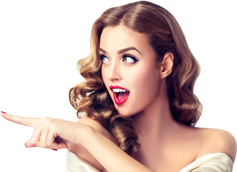 Woman Sticker - Finger Pointing (970x567), Png Download