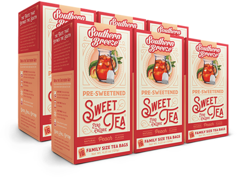 Peach Iced Sweet Tea - Southern Breeze Sweet Tea Half & Half (500x500), Png Download