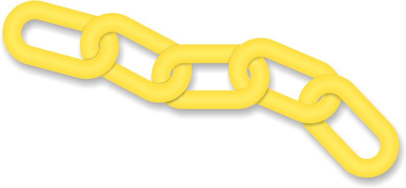 Blockade Plastic Chain Links In Yellow Color - Neon Sign (800x800), Png Download