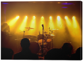 Empty Stage At Concert, Yellow Stage Lights Canvas - Yellow Stage Lights (400x400), Png Download