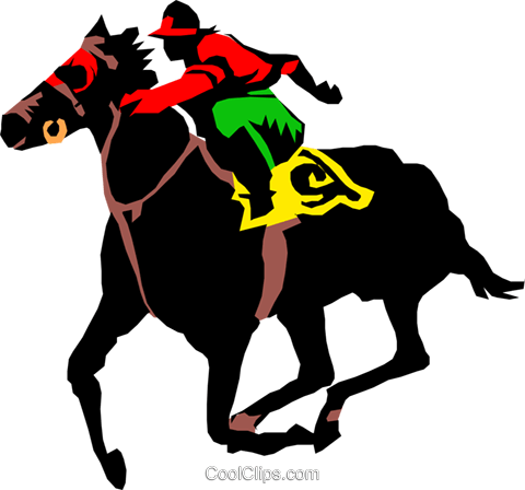 Horse Race Royalty Free Vector Clip Art Illustration - Horse Race Clipart Transparent (480x448), Png Download