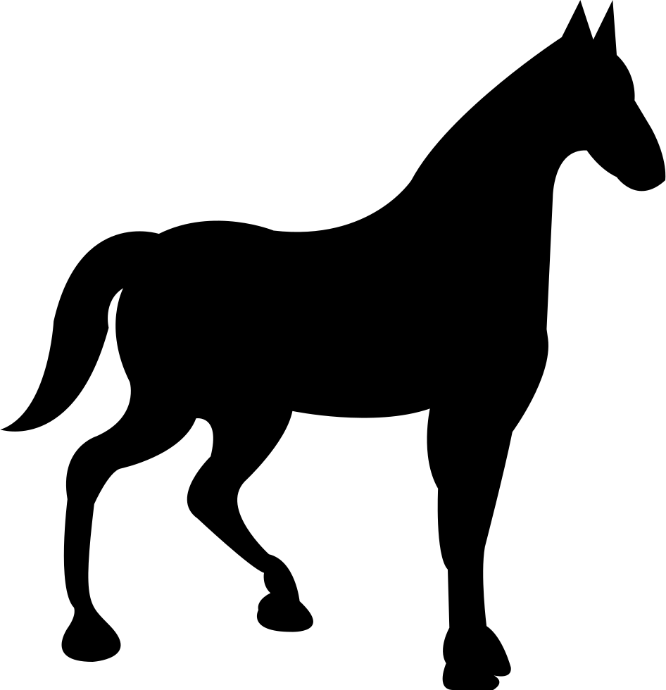 Race Horse Black Silhouette - Animales En Silueta Negra (946x980), Png Download