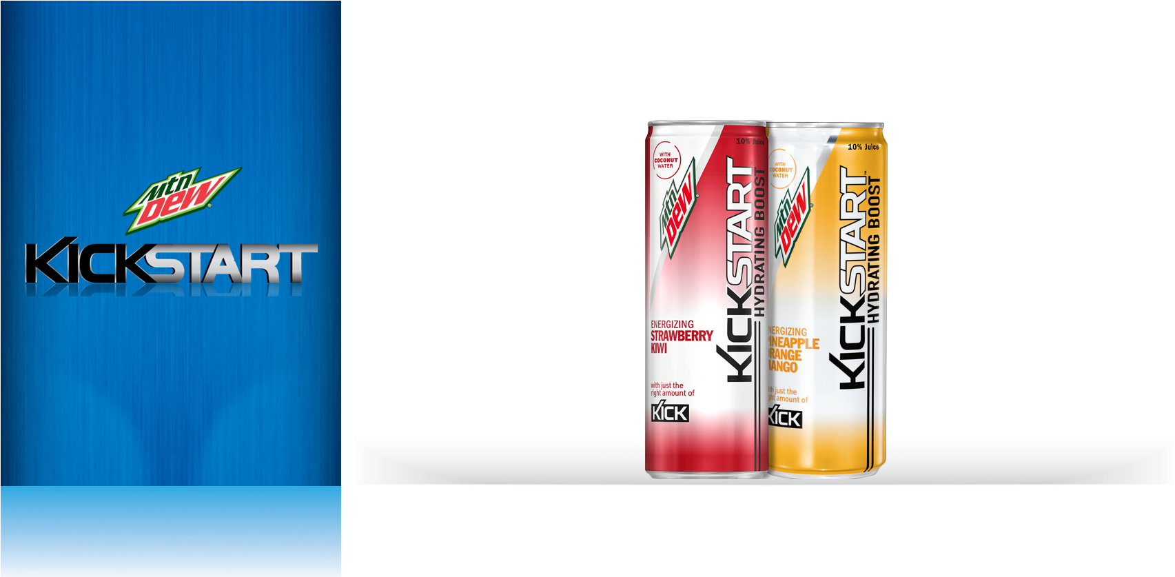 Kickstart From Mountain Dew An Energizing To Do The - Mountain Dew Kickstart Energizing Drink - 12 Fl Oz (2222x836), Png Download