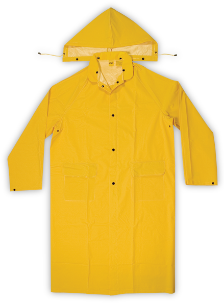 2 Piece Heavyweight Pvc Trench Coat Zoom - Yellow Rain Coat (600x600), Png Download