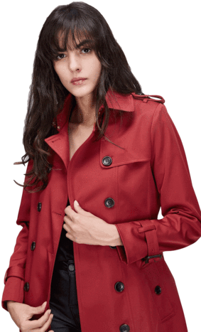 Classic Waterproof Raincoat Double Breasted Long Trench - Clothing (320x480), Png Download