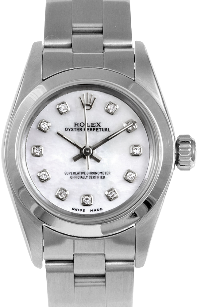 Pre-owned Rolex Ladies Oyster Perpetual No Date Stainless - Rolex Oyster Perpetual Non Date Pre-owned Rolex Ladies (1000x1000), Png Download