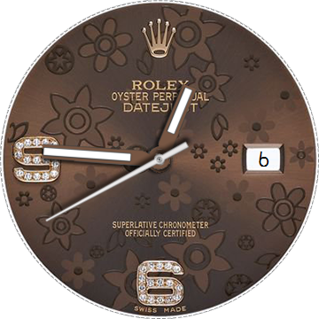 Rolex Oyster Brown & Crystal - Wall Clock (360x360), Png Download