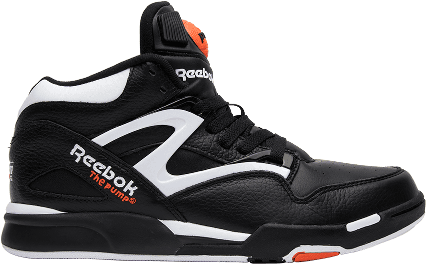Reebok Pump Omni Lite Black White Varsity Orange (1000x1000), Png Download