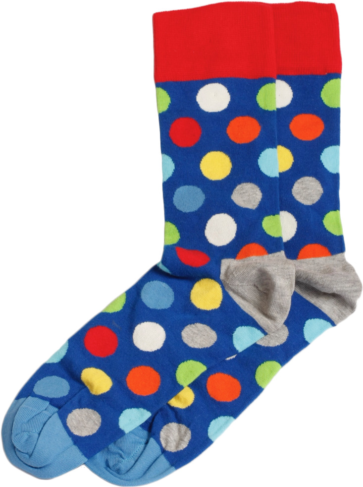 Polka Dots - Blue Background - Sock (1000x1000), Png Download