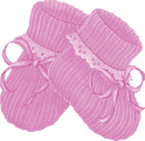 Pink Baby Booties Baby Girl Clipart, Baby Shower Clipart, - Pink Baby Shoes Clipart (500x488), Png Download