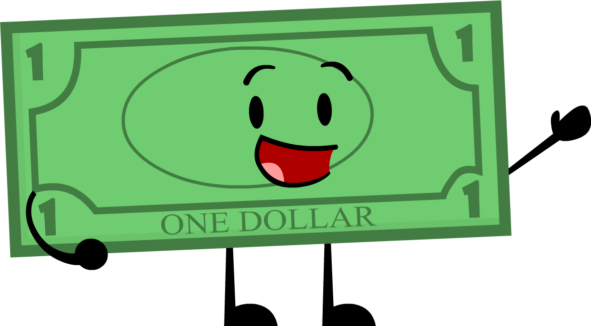 1 Dollar Bill - One Dollar Bill Cartoon (1176x649), Png Download