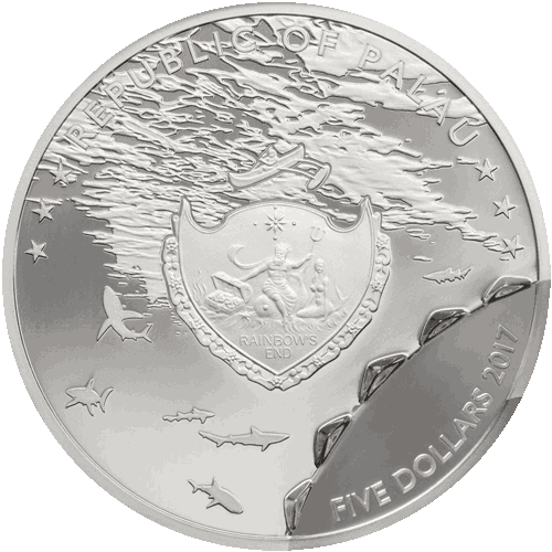 Silver Numismatic Coin Bitemarks - Shark Bitemarks Coin (500x500), Png Download