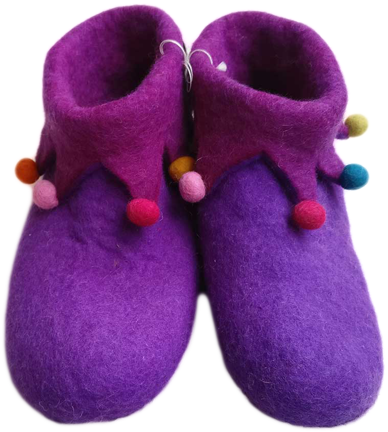 Purple Felt Shoe - Slipper (1000x1036), Png Download