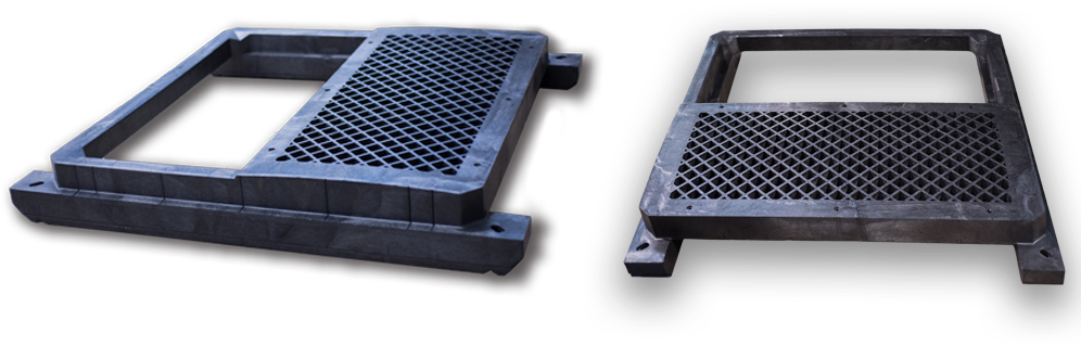 Grated Porta Potty Skid - Grille (1000x338), Png Download