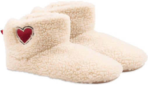 Women's Heart Slipper Bootie - Snow Boot (570x570), Png Download