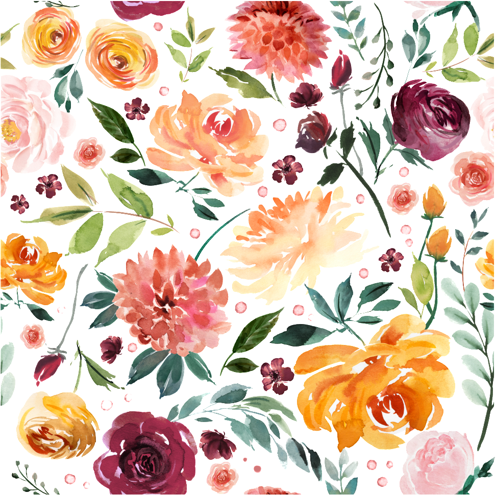 Colorful Color Flowers Transparent - Floral Binder Printable Covers (1024x1025), Png Download