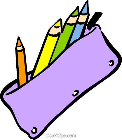 Pencil Case Royalty Free Vector Clip Art Illustration - Pencil Case Clipart (418x480), Png Download