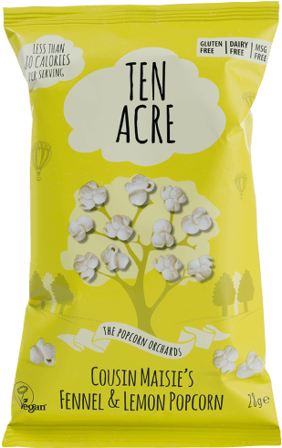 Cousin Maisie's Fennel And Lemon Popcorn - Ten Acre Fennel And Lemon Popcorn 28g (1 X 28g) (372x490), Png Download