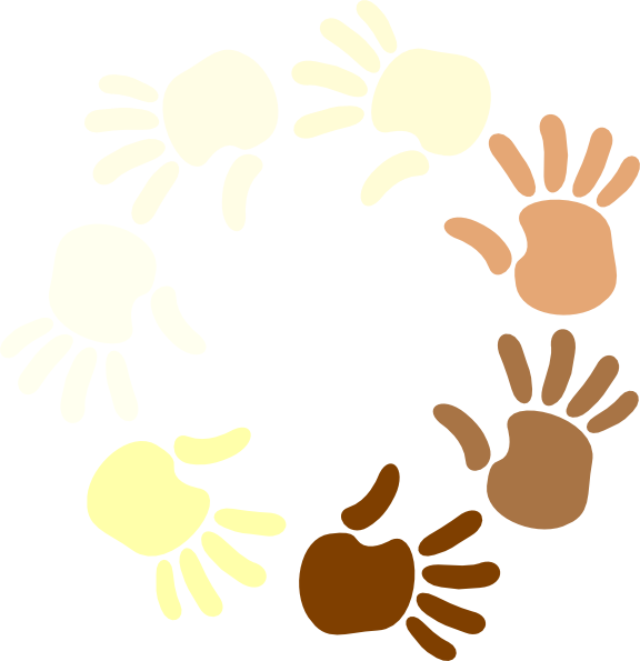Circle Of Multicultural Hands Clip Art - Hand Clip Art (576x595), Png Download