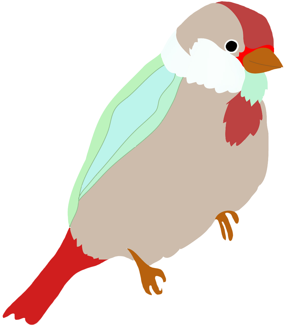 Dompaplike Bird With Colors, Sparrow Colored - Drawing (1181x1343), Png Download