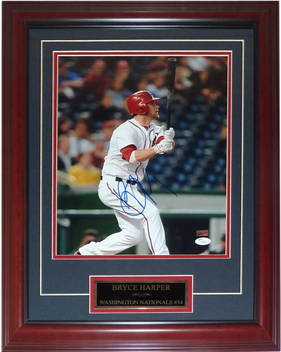 Bryce Harper Autographed Washington Nationals Deluxe - Picture Frame (500x500), Png Download