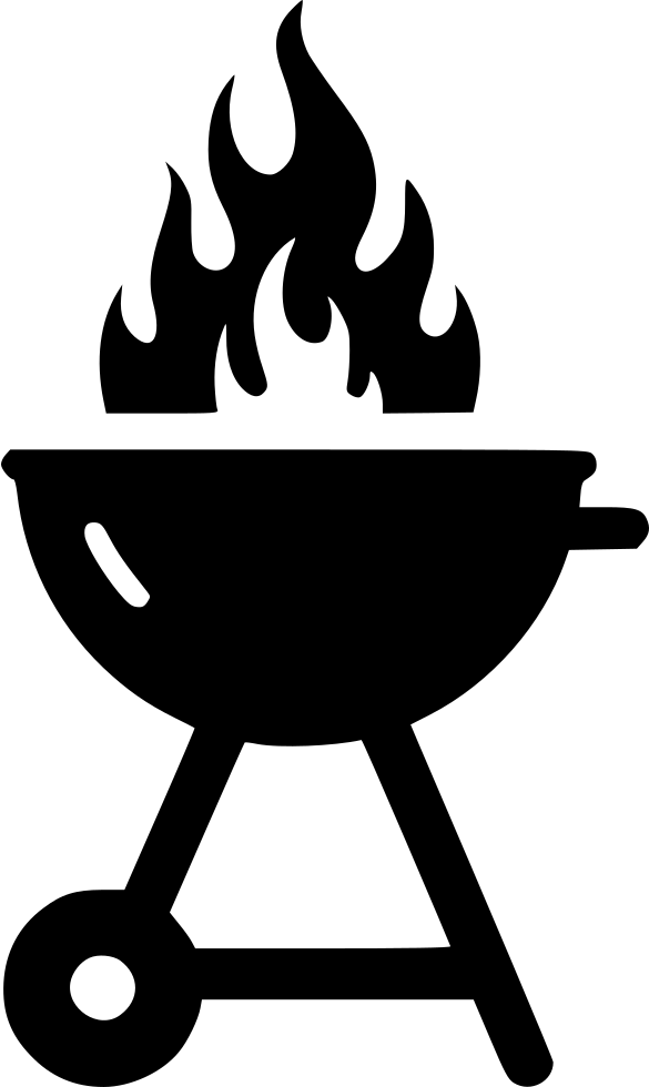 Grill Icon Clipart Barbecue Tailgate Party Grilling - Bbq Grill With Flames Vector (585x980), Png Download