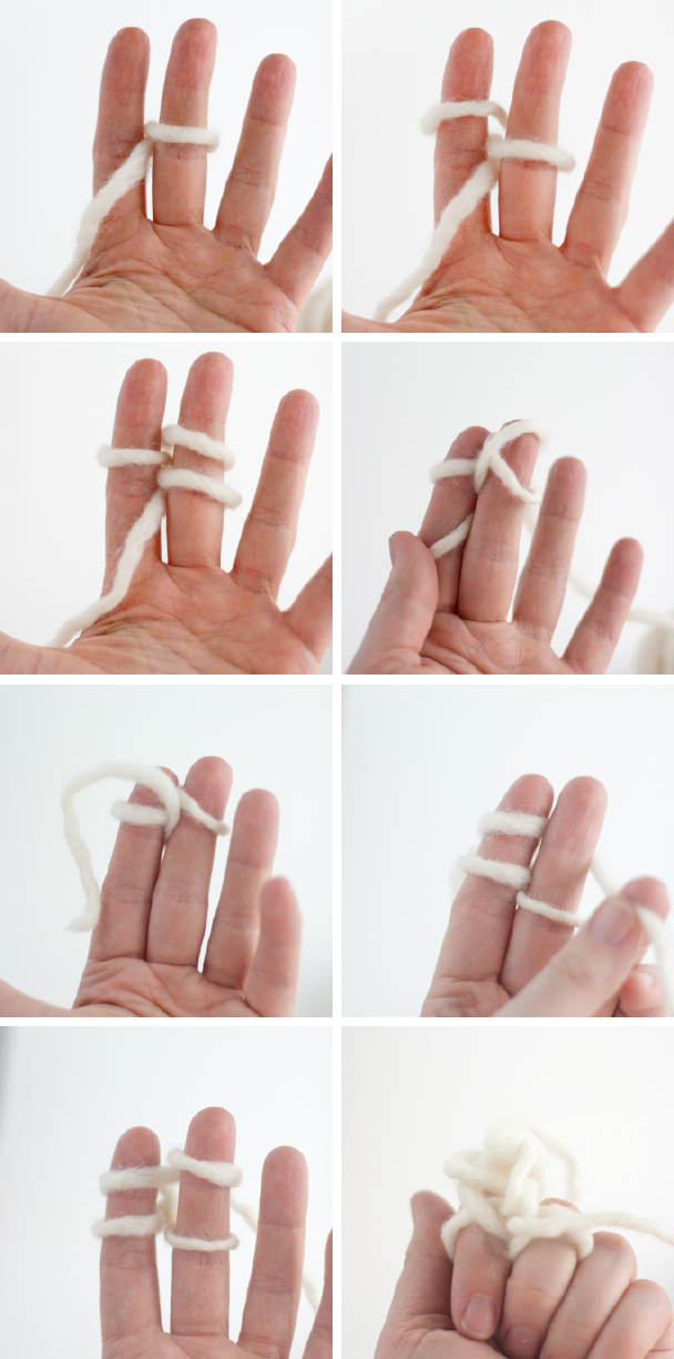 Finger Knit Yarn Gift Bows - Making Bows With Fingers (608x1225), Png Download