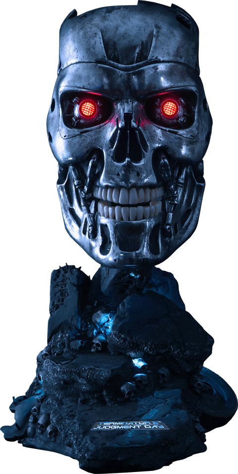 18" Terminator Life Size Bust T 800 Endoskeleton - Endoskeleton (480x954), Png Download