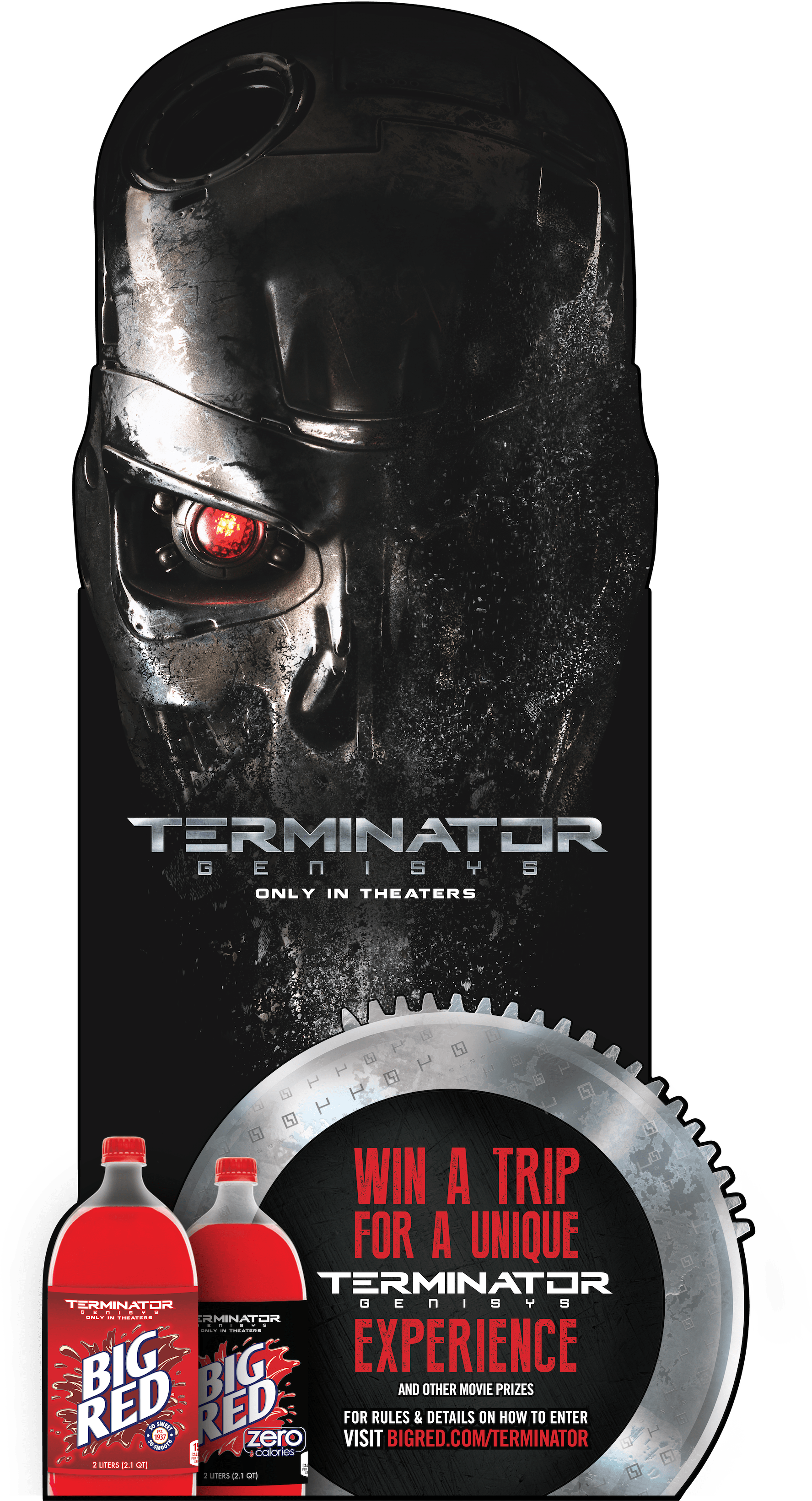 Standee Terminator Genisys T-800 Big Red Skull - Terminator Genisys By Associate Professor Law David (1800x3328), Png Download