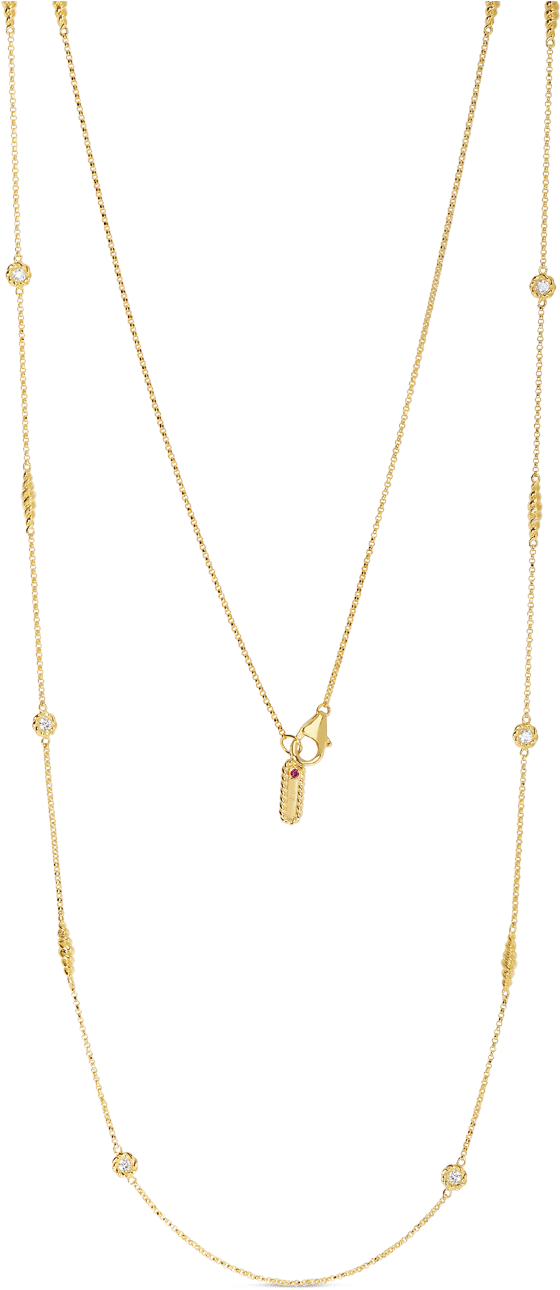 New Barocconecklace With Alternating Diamond Stations - Necklace (1600x1600), Png Download