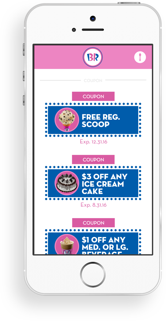 Create Events - Baskin Robbins App (542x1048), Png Download