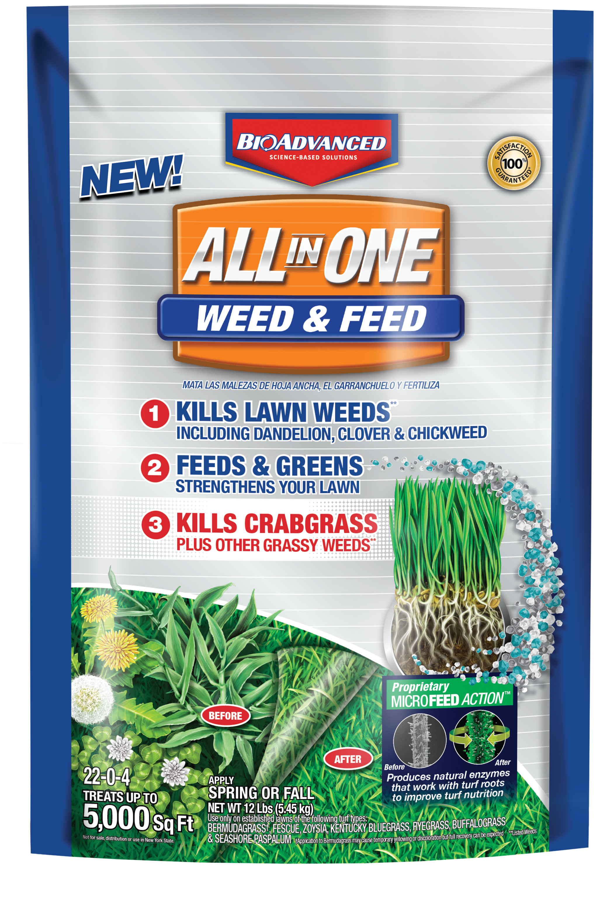 Bioadvanced All In One Weed & Feed 5m Granules - Bayer Advanced 704416t All In One Weed (2298x3227), Png Download