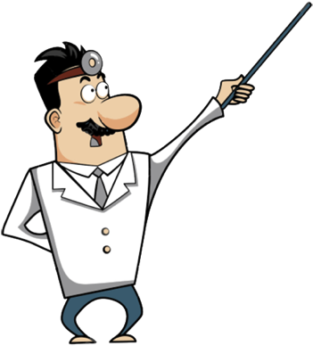 After Three Months, I Went Skiing - Doctor Pointing Cartoon (377x400), Png Download