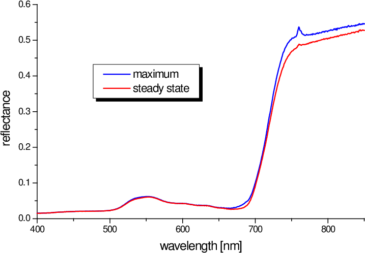 The Effect Of The Kautsky Induction On The Reflectance - Diagram (801x586), Png Download
