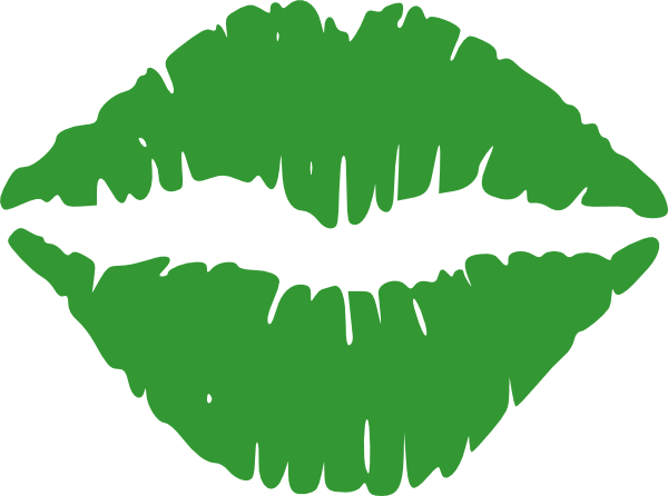 Green Lips Clip Art - Lips Clip Art (600x446), Png Download