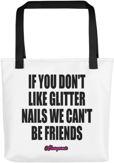 Don't Like Glitter Tote Bag [white] - If A Robot Does (600x600), Png Download